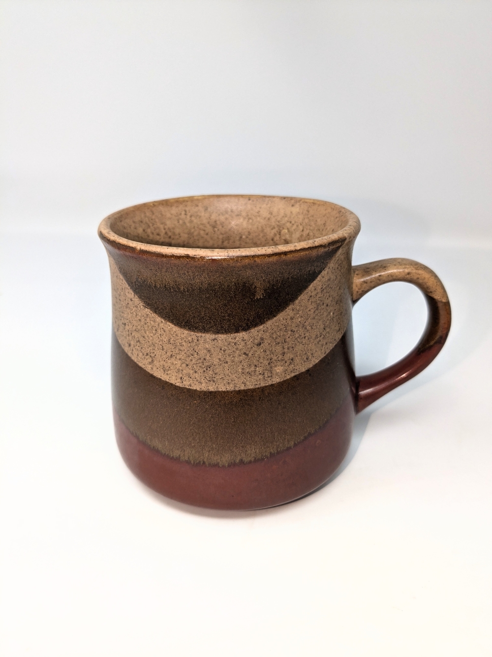 Rustic Ceramic Mug Burgundy Brown Tan